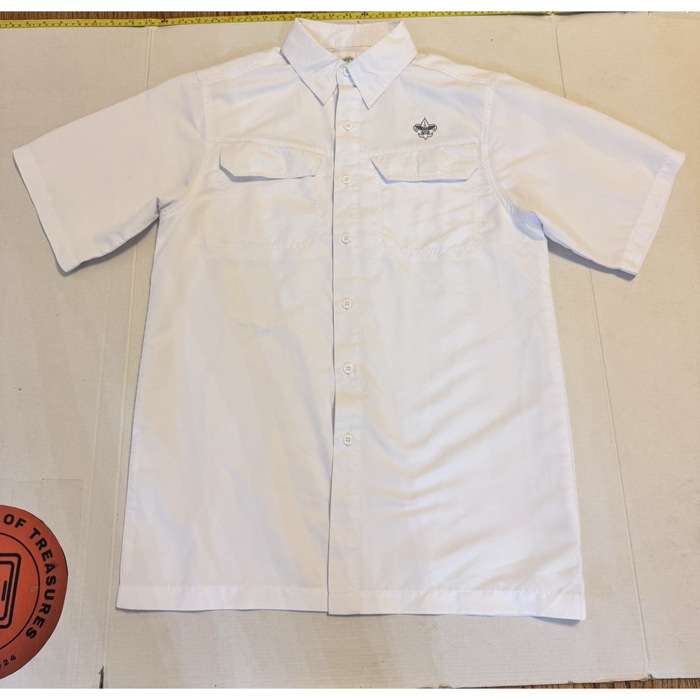 Boy Scouts of America BSA Mens Small Shirt White Vented Short Sleeve